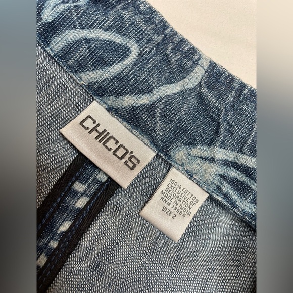 Chico’s Denim Embroidered Swirl Print Jean Jacket Size 2 (Large) - Picture 4 of 9